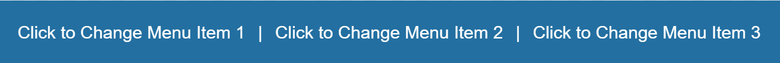 A configured menu bar of hyperlinks in an email